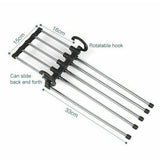5 Clothes Hangers for Pants with Connection Hook, Black