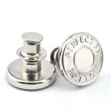 10-pack Adjustable No-Sew Trouser Buttons, Silver