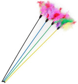 Cat Toy with Feathers and Bell - Side View