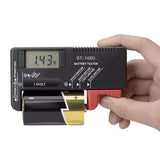 Battery tester with LCD display, black - Front View