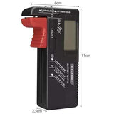 Battery tester with LCD display, black - Side View