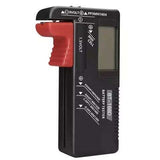 Battery tester with LCD display, black - Close-Up Angle