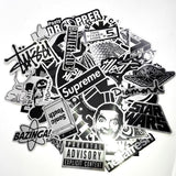 50pcs Waterproof Metal Stickers for Laptop Skate Fashion Graffiti, MultiColor