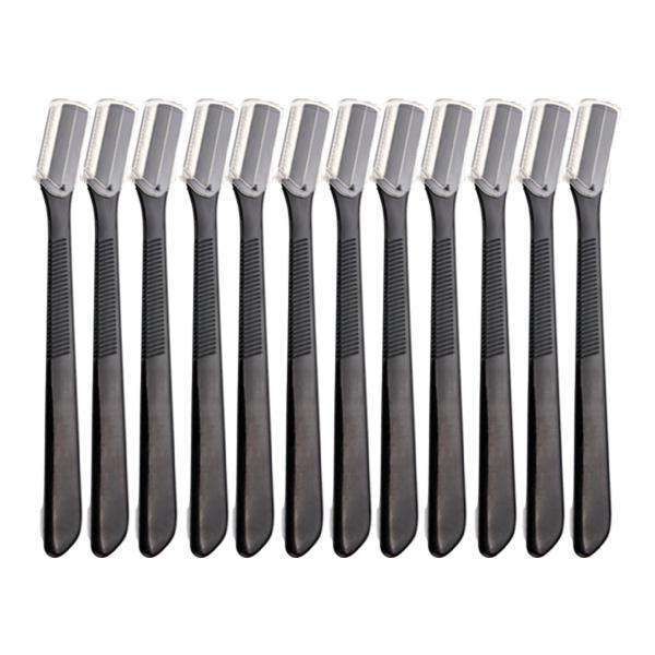 12 pcs Eyebrow Knives, Black