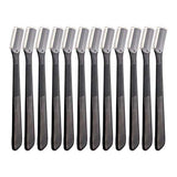 12 pcs Eyebrow Knives, Black