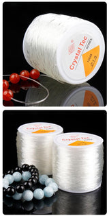 100m Transparent Elastic Jewelry Thread, 1mm Large Roll - Rear View