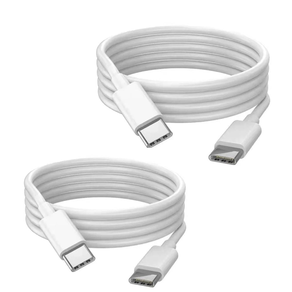 2-PACK USB-C to USB-C Fast Charging Cable, 2m, White