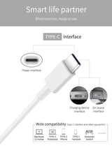 2-PACK USB-C to USB-C Fast Charging Cable, 2m, White - Top-Down View