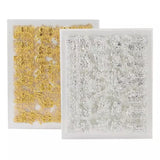 6 Sheets Silver Gold Nail Stickers, 12x4 cm - Top-Down View