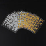 6 Sheets Silver Gold Nail Stickers, 12x4 cm
