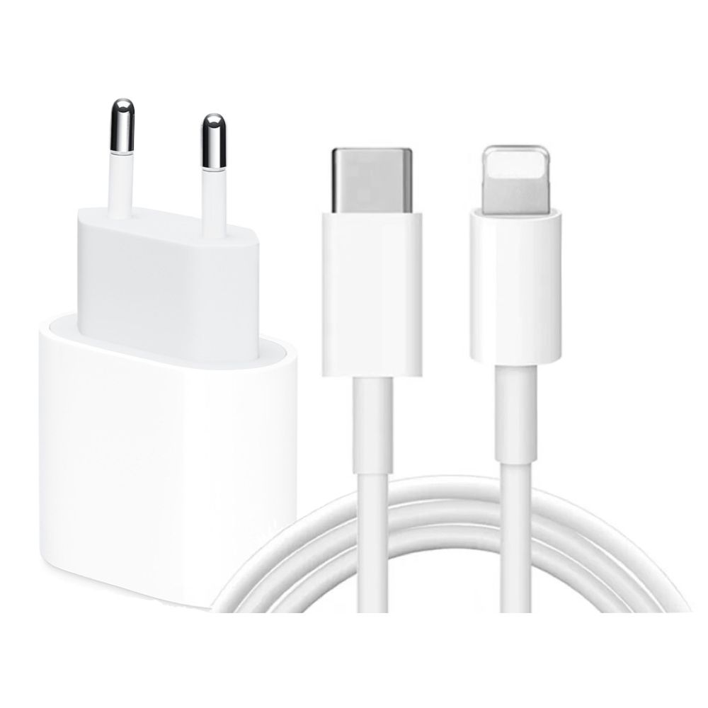 20W Fast Charger with USB-C to Lightning Cable 2m, White, Compatible with iPhone