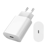 20W Fast Charger with USB-C to Lightning Cable 2m, White, Compatible with iPhone - Front View