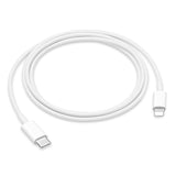 20W Fast Charger with USB-C to Lightning Cable 2m, White, Compatible with iPhone - Top-Down View
