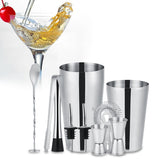 10-piece stainless steel cocktail set with 700ml shaker, bar accessories, silver - Top-Down View