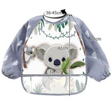 Baby Sleeved Bibs - Protects Clothes During Play & Mealtime, MultiColor - Front View