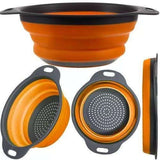 Collapsible Silicone Colander, Space Saving Kitchen Strainer, MultiColor, Practical for Dishwashing & Cooking
