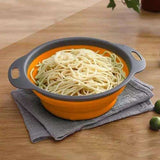 Collapsible Silicone Colander, Space Saving Kitchen Strainer, MultiColor, Practical for Dishwashing & Cooking - Side View