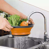 Collapsible Silicone Colander, Space Saving Kitchen Strainer, MultiColor, Practical for Dishwashing & Cooking - 45-Degree Angle