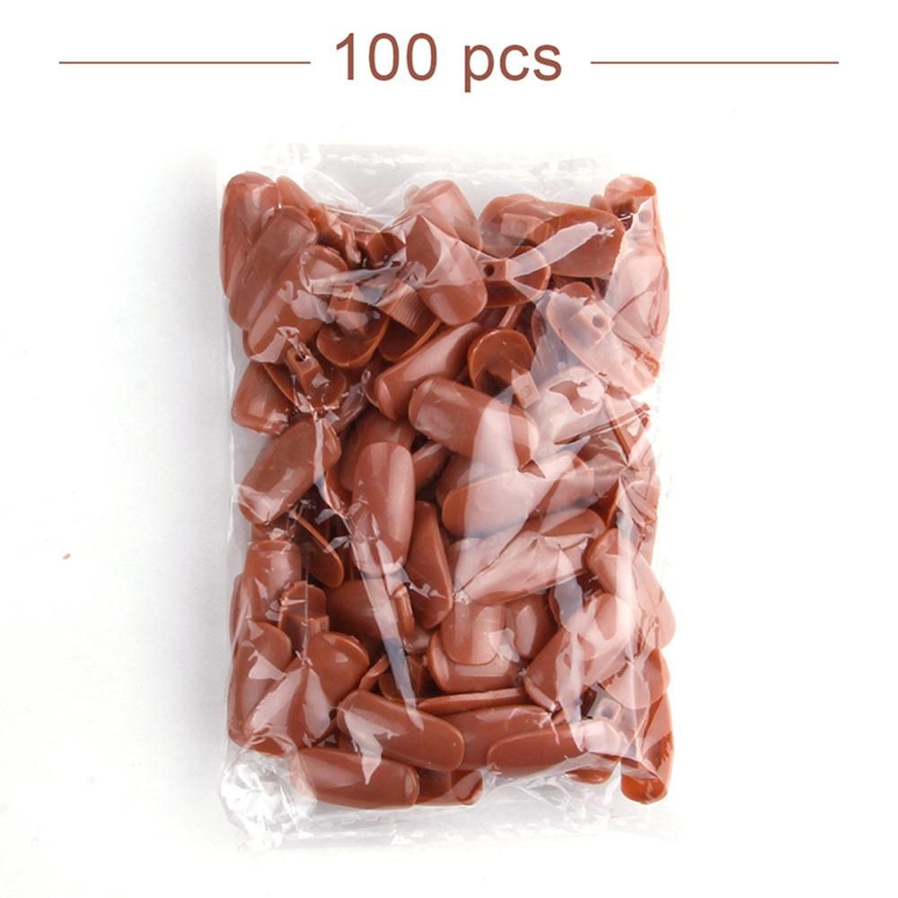 Practice Finger with Tips Nail Training Finger, Brown