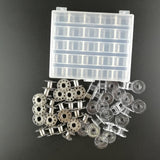 25 Bobbins for Sewing Machine Silver, with Storage Box
