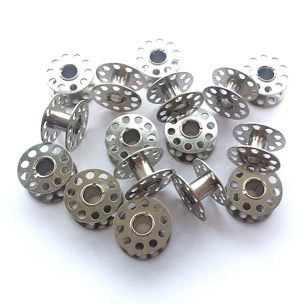 25 Bobbins for Sewing Machine Silver, with Storage Box
