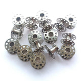 25 Bobbins for Sewing Machine Silver, with Storage Box - Side View