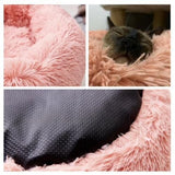 Fluffy Dog Bed Cat Bed 70cm, Dark Grey - 45-Degree Angle