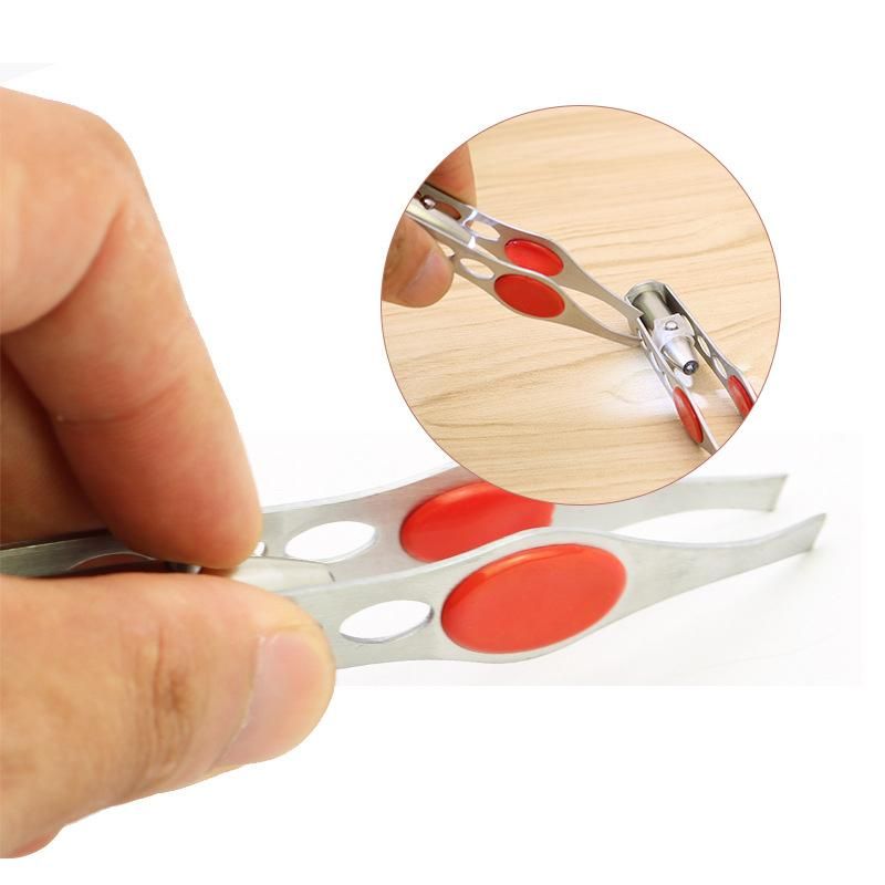 LED Tweezers Silver, 12.5cm