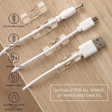 20-Pack Small Transparent Cable Clips, Self-Adhesive Cable Holder