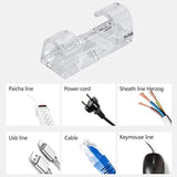 20-Pack Small Transparent Cable Clips, Self-Adhesive Cable Holder - Side View