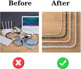 20-pack Cable Holder Self-Adhesive Cable Clips, Large Transparent - Top-Down View