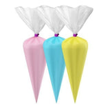 100pcs Disposable Piping Bags, Medium, Transparent for Cake Decorating - Front View