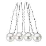 20 Pcs Wedding Hairpins with Pearls in White - Low Angle