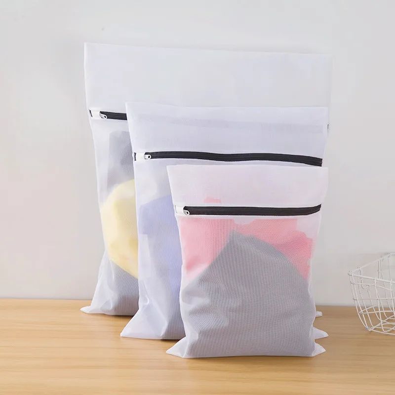 2pcs White Laundry Bags for Underwear, 40 x 50 cm