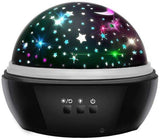 Galaxy Lamp Star Projector with Underwater Effect for Magical Atmosphere, Black - Front View