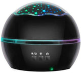 Galaxy Lamp Star Projector with Underwater Effect for Magical Atmosphere, Black - Side View