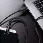 3-in-1 Charging Cable Micro USB Lightning Type-C, Black