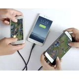 3-in-1 Charging Cable Micro USB Lightning Type-C, Black - Top-Down View