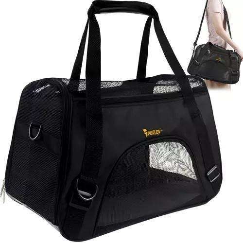 Pet Carrier Transport Bag, Black - Safe and Comfortable for Pets