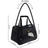 Pet Carrier Transport Bag, Black - Safe and Comfortable for Pets - 45-Degree Angle