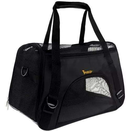 Pet Carrier Transport Bag, Black - Safe and Comfortable for Pets