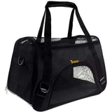 Pet Carrier Transport Bag, Black - Safe and Comfortable for Pets - Rear View