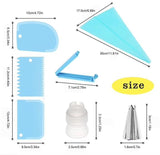 Pink tulle set 14 pieces with liquor bag, liquor tweezers, dough scraper - 45-Degree Angle