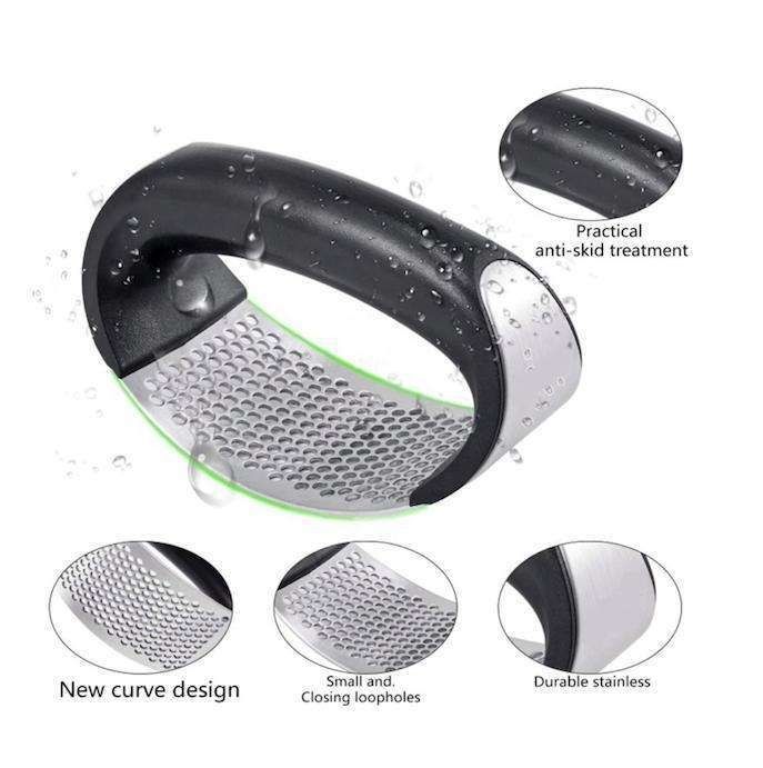 Black Steel Garlic Press