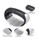 Black Steel Garlic Press - Side View