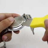 Watch Battery Replacement Tool, Case Opener, Yellow - Top-Down View