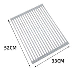 Foldable Stainless Steel Dish Rack, Silver - Front View