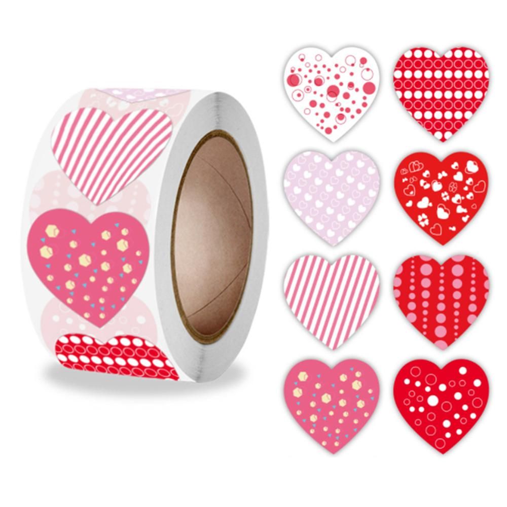 500pcs Love Heart Cartoon Stickers, MultiColor