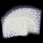 White nail decorations flowers stickers, 10 sheets