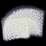 White nail decorations flowers stickers, 10 sheets - Side View